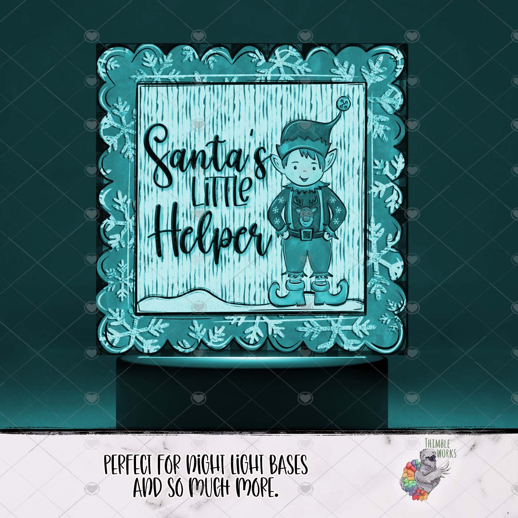 Santa's Little Helper Square Light Base Design