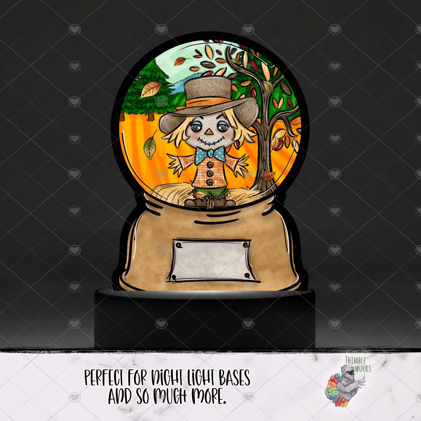 Scarecrow Snow Globe Light Base Design