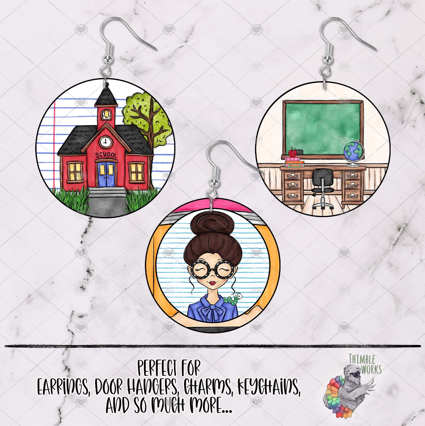 School Teacher Round Design Bundle