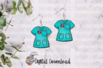 Load image into Gallery viewer, Teal Scrub Top Sublimation Design
