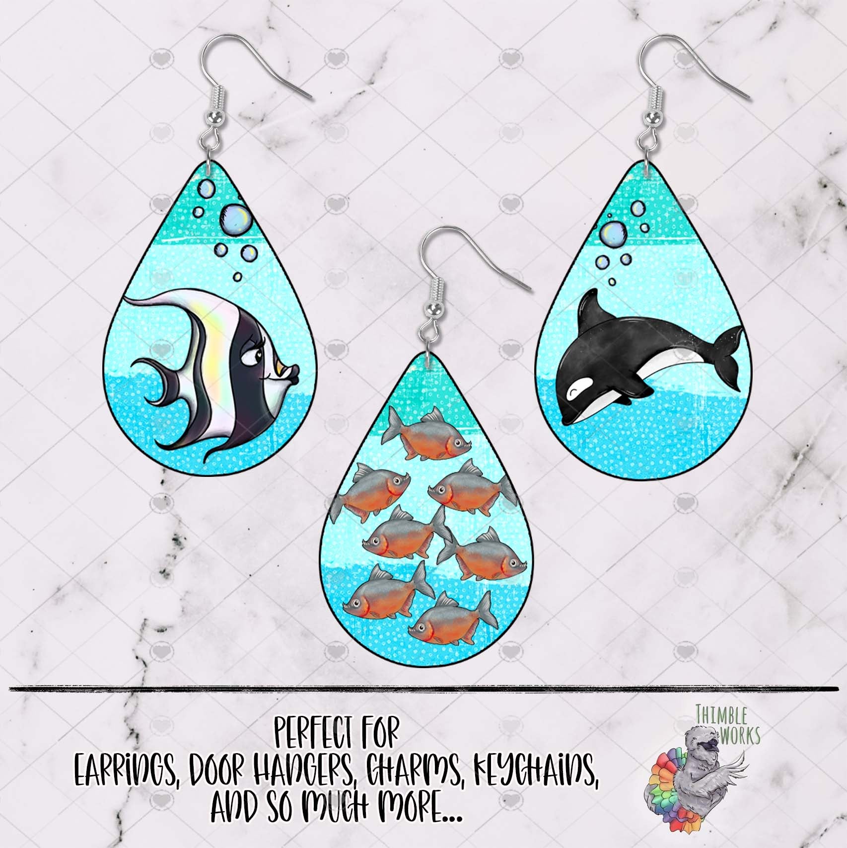 Sea Creatures Teardrop Design Bundle