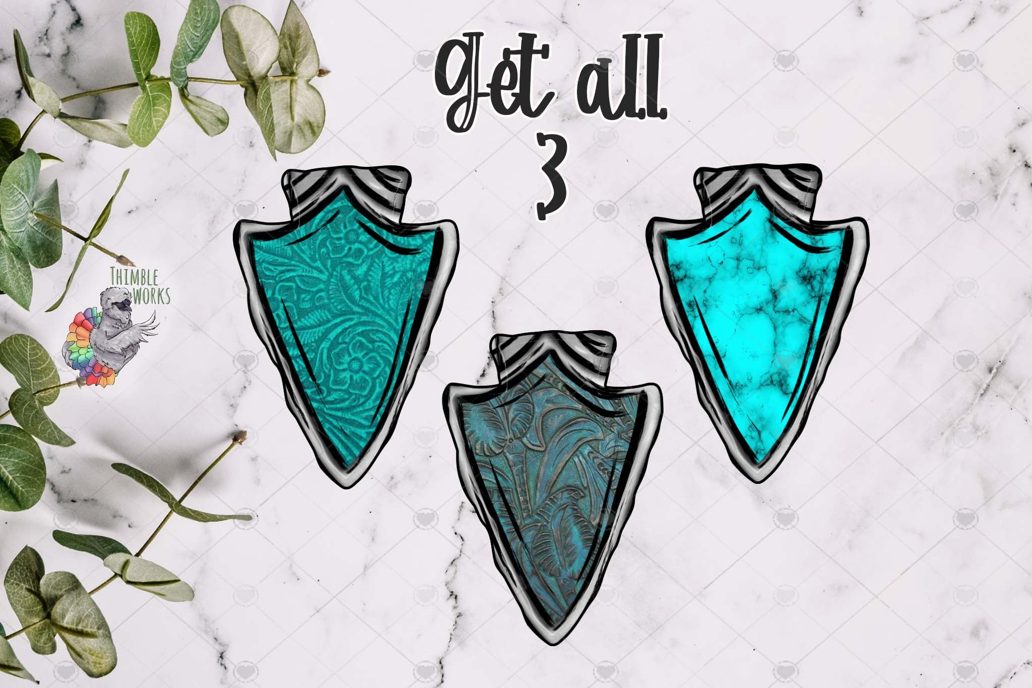 Silver Turquoise Arrowhead Design Bundle