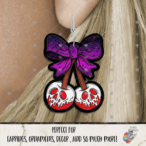 Skull Cherries with Halloween Bow Design