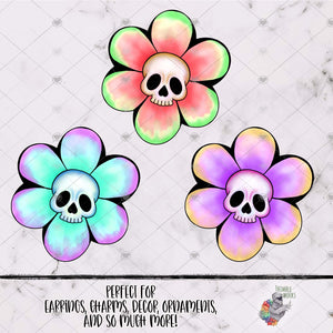 Halloween Skull Chubby Flower Design Bundle