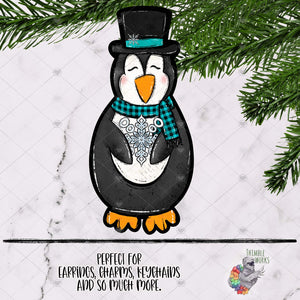 Snowflake Penguin Sign Sublimation Design