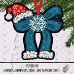 Load image into Gallery viewer, Snowflake Santa Christmas Bow Design
