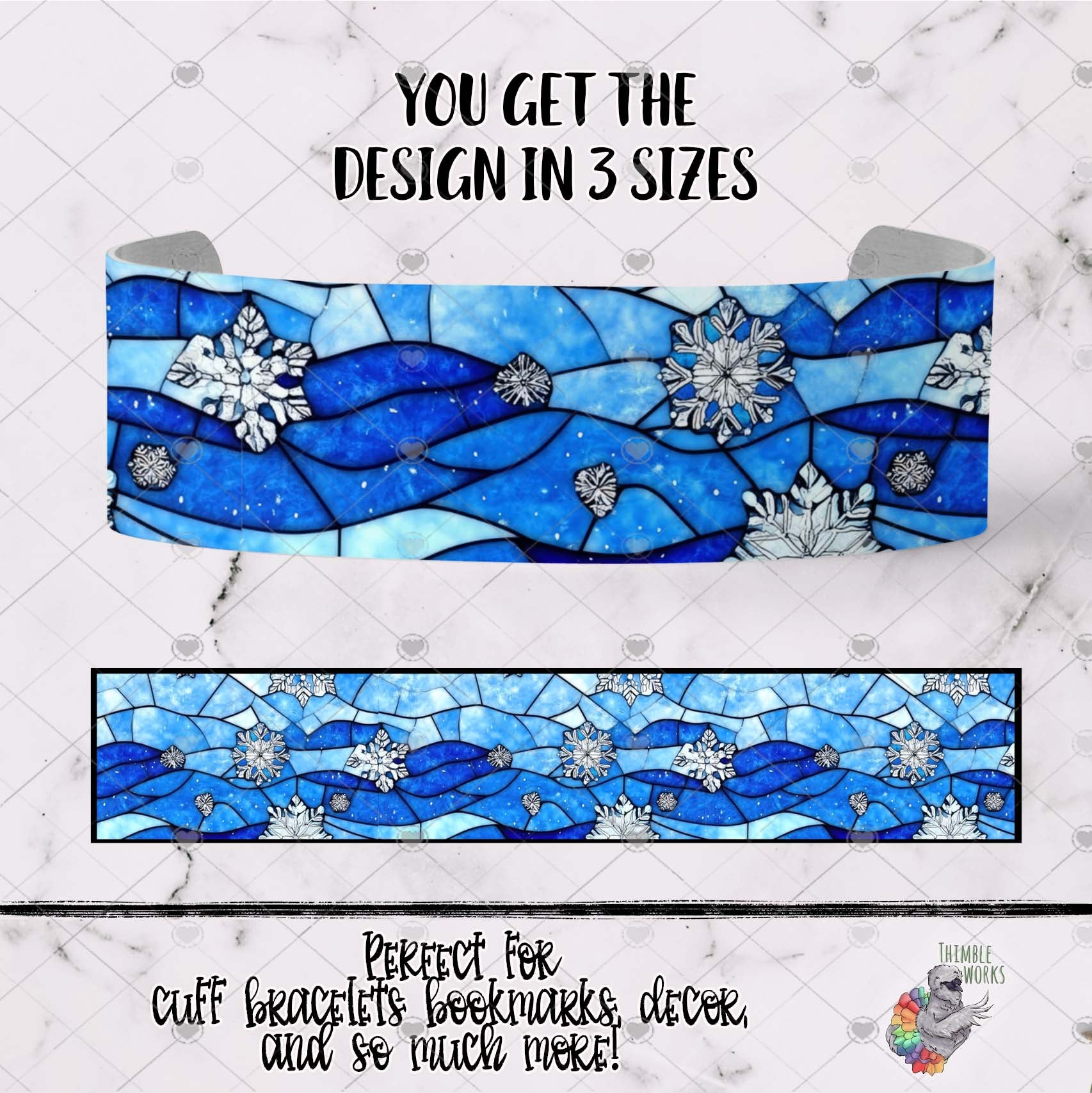 Snowflake Stained Glass Cuff Bracelet Design