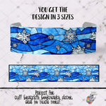 Load image into Gallery viewer, Snowflake Stained Glass Cuff Bracelet Design
