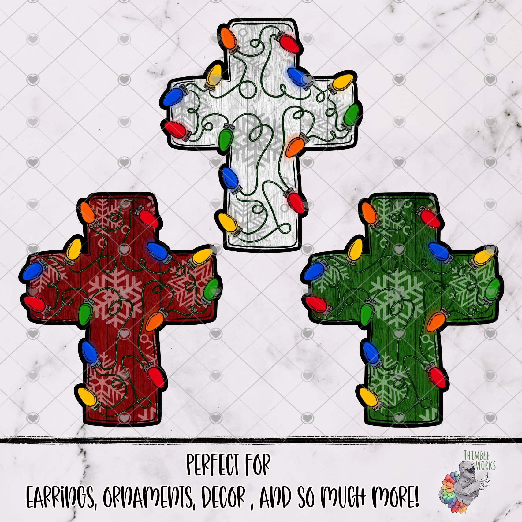 Wooden Snowflake Christmas Lights Cross Design