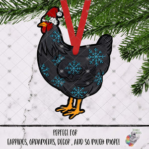 Snowflake Chicken with Sant Hat Design