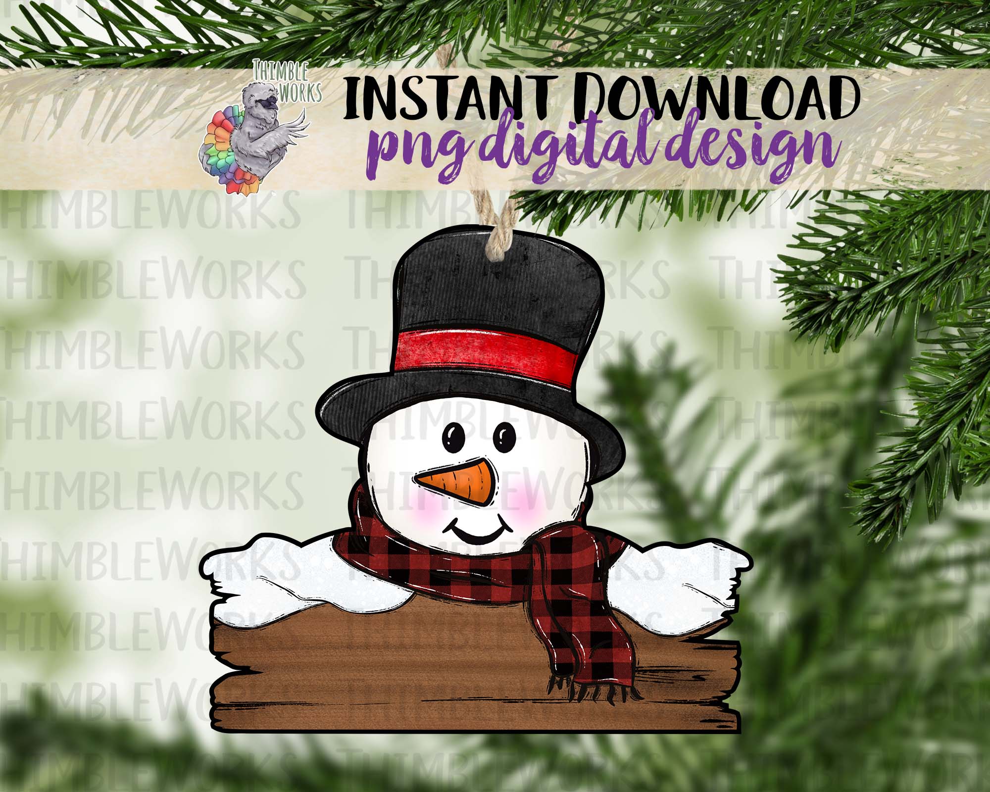 Snowman Sign Sublimation Design