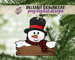 Load image into Gallery viewer, Snowman Sign Sublimation Design
