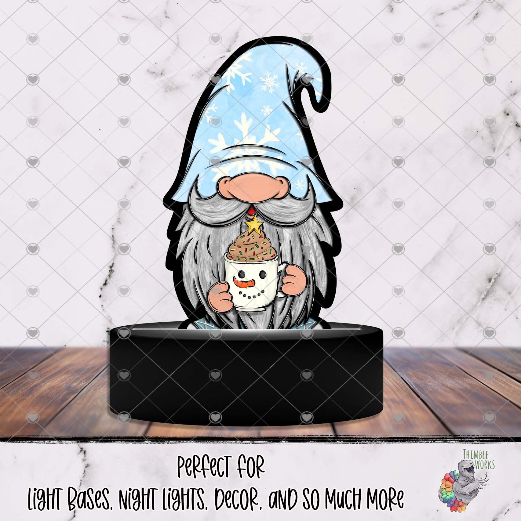 Snowman Coca Mug Gnome Light Base Design