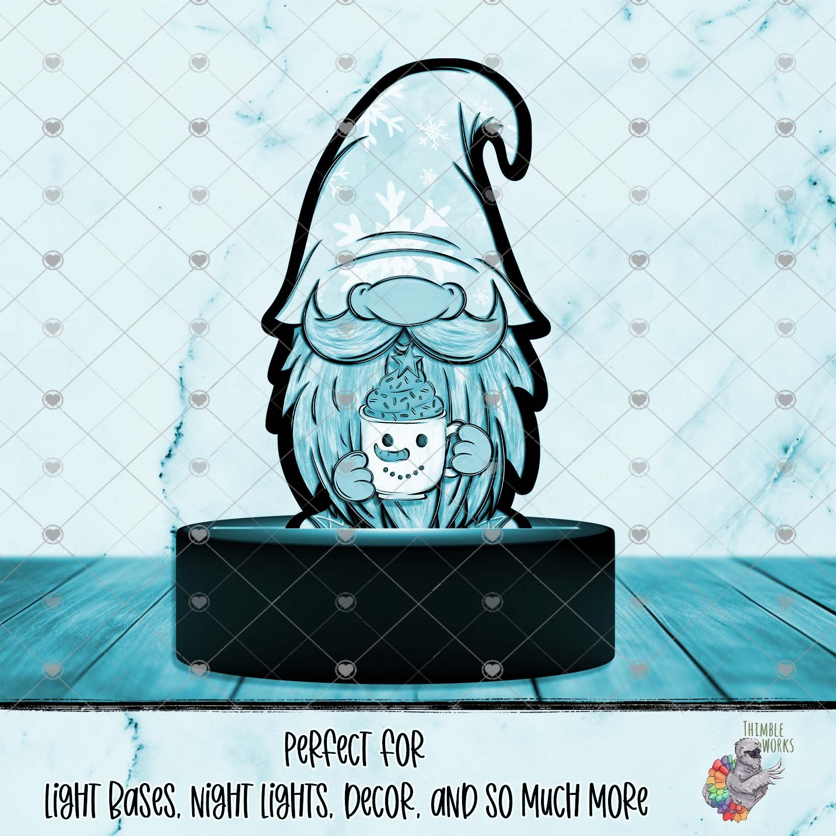 Snowman Coca Mug Gnome Light Base Design