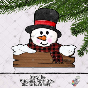 Snowman Sign Sublimation Design