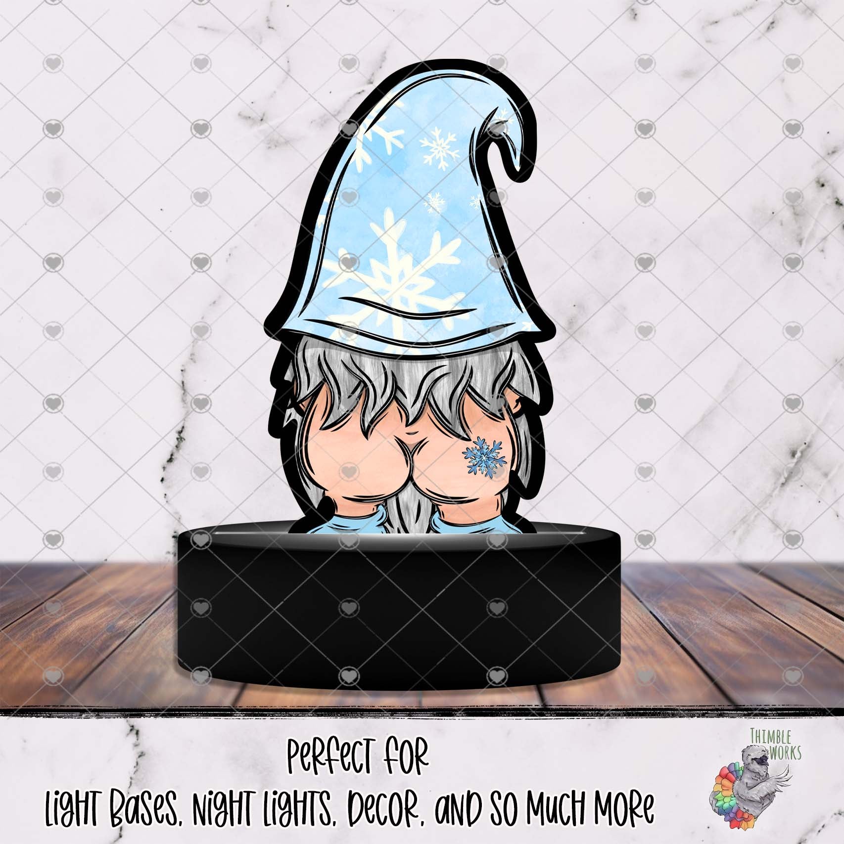 Snowflake Tattoo Gnome Butt Light Base Design