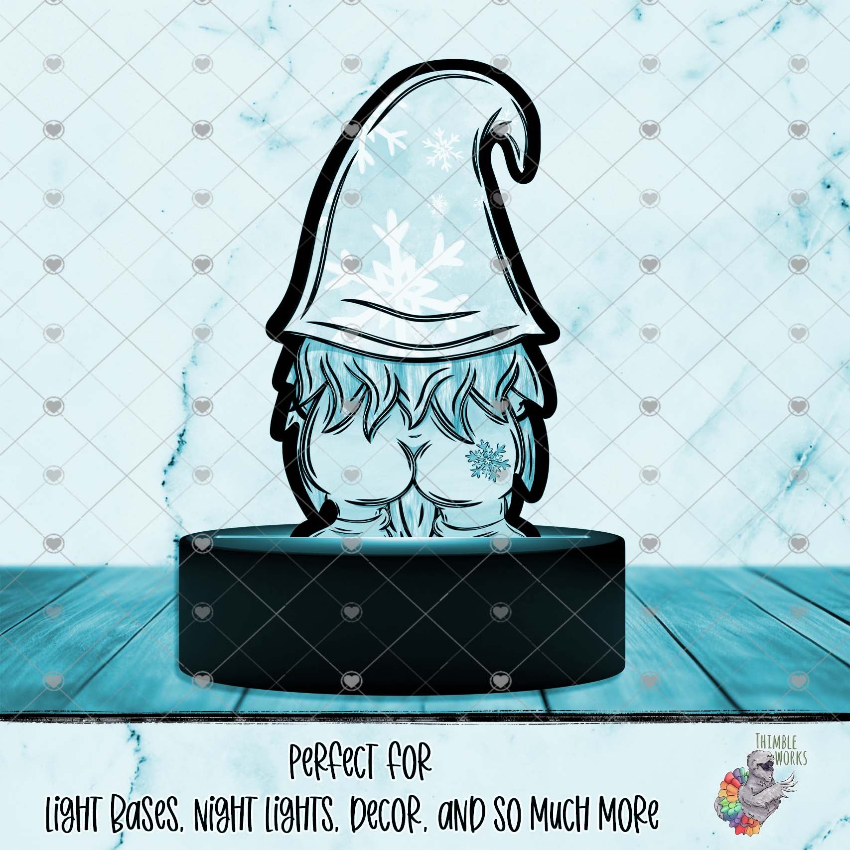 Snowflake Tattoo Gnome Butt Light Base Design