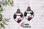 Load image into Gallery viewer, Soccer Heart Leather Earring Sublimation Design
