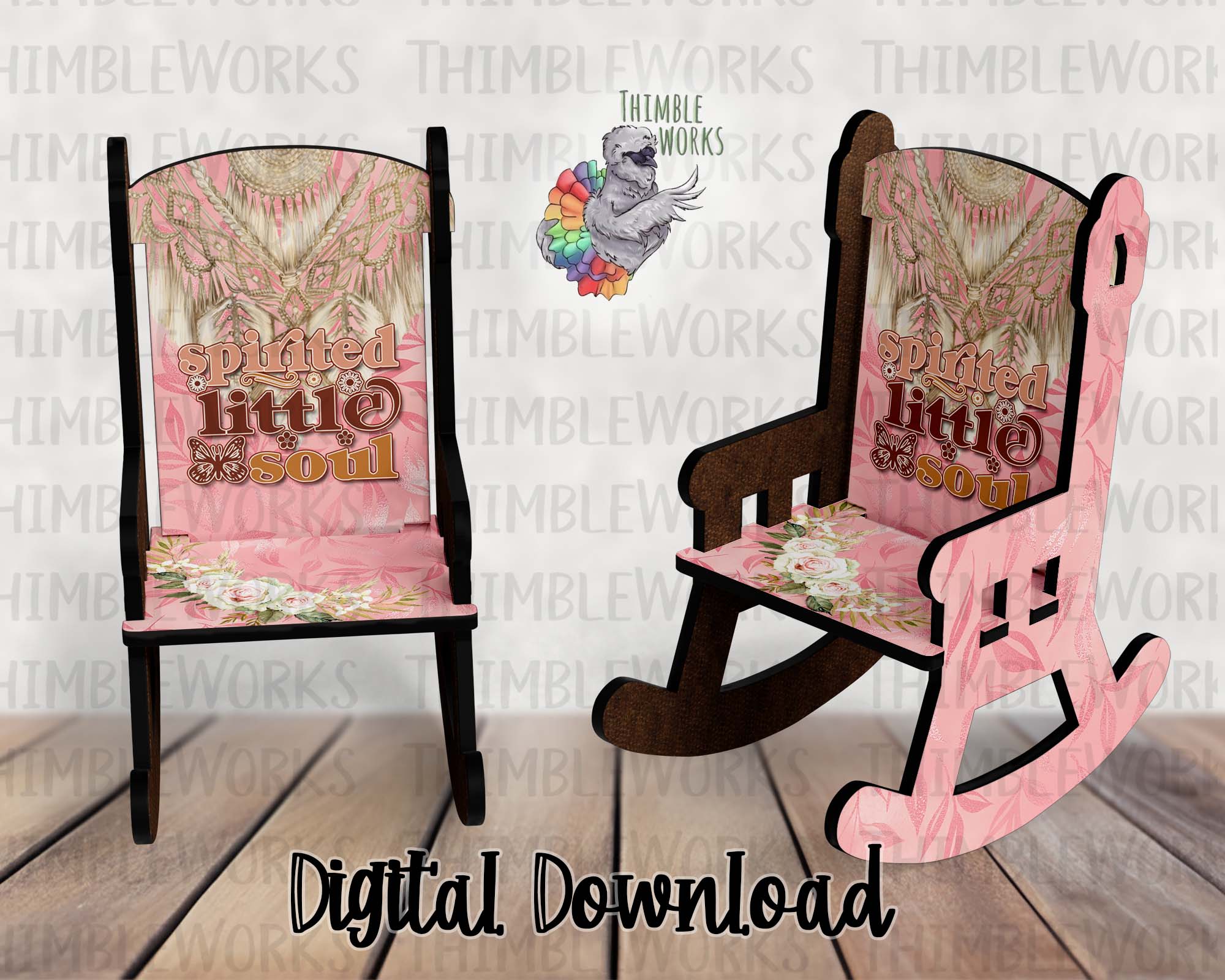 Boho Mother's Day Rocking Chair Sublimation Design