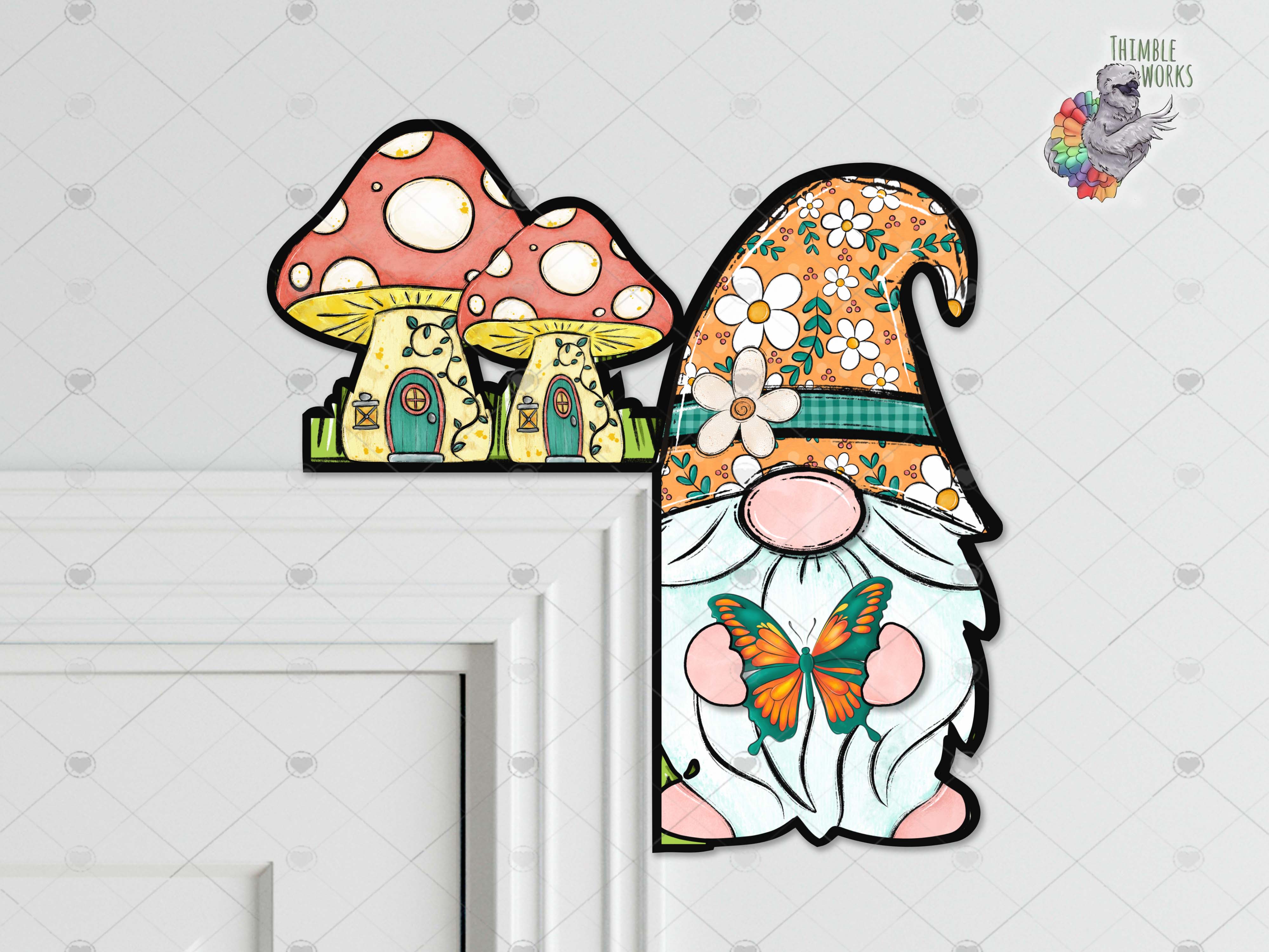 Boho Gnome Over the Door Sitter Sublimation Design