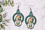 Load image into Gallery viewer, Boho Spring Gnome Leather Earring Design
