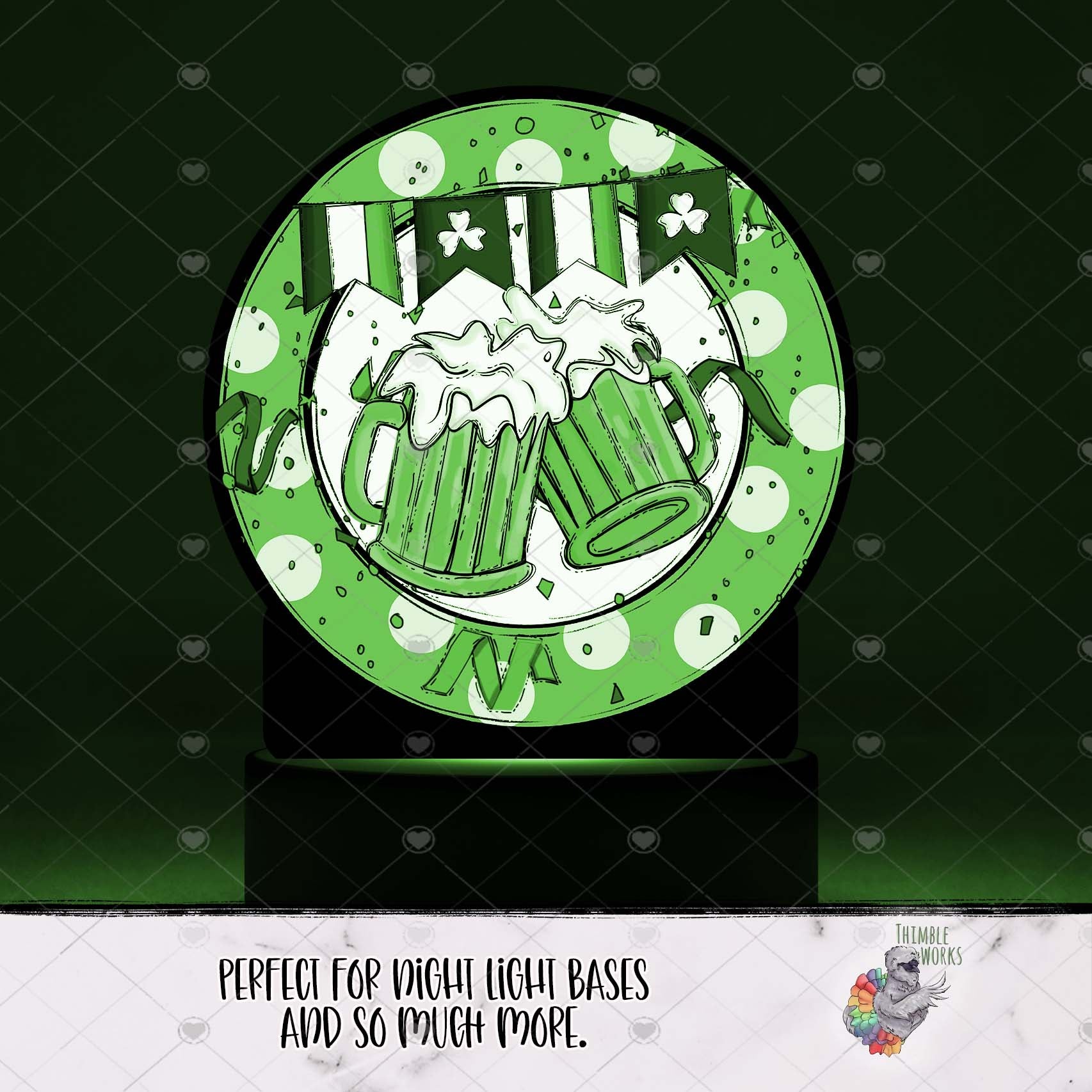 St Pattys Beer Round Light Base Design