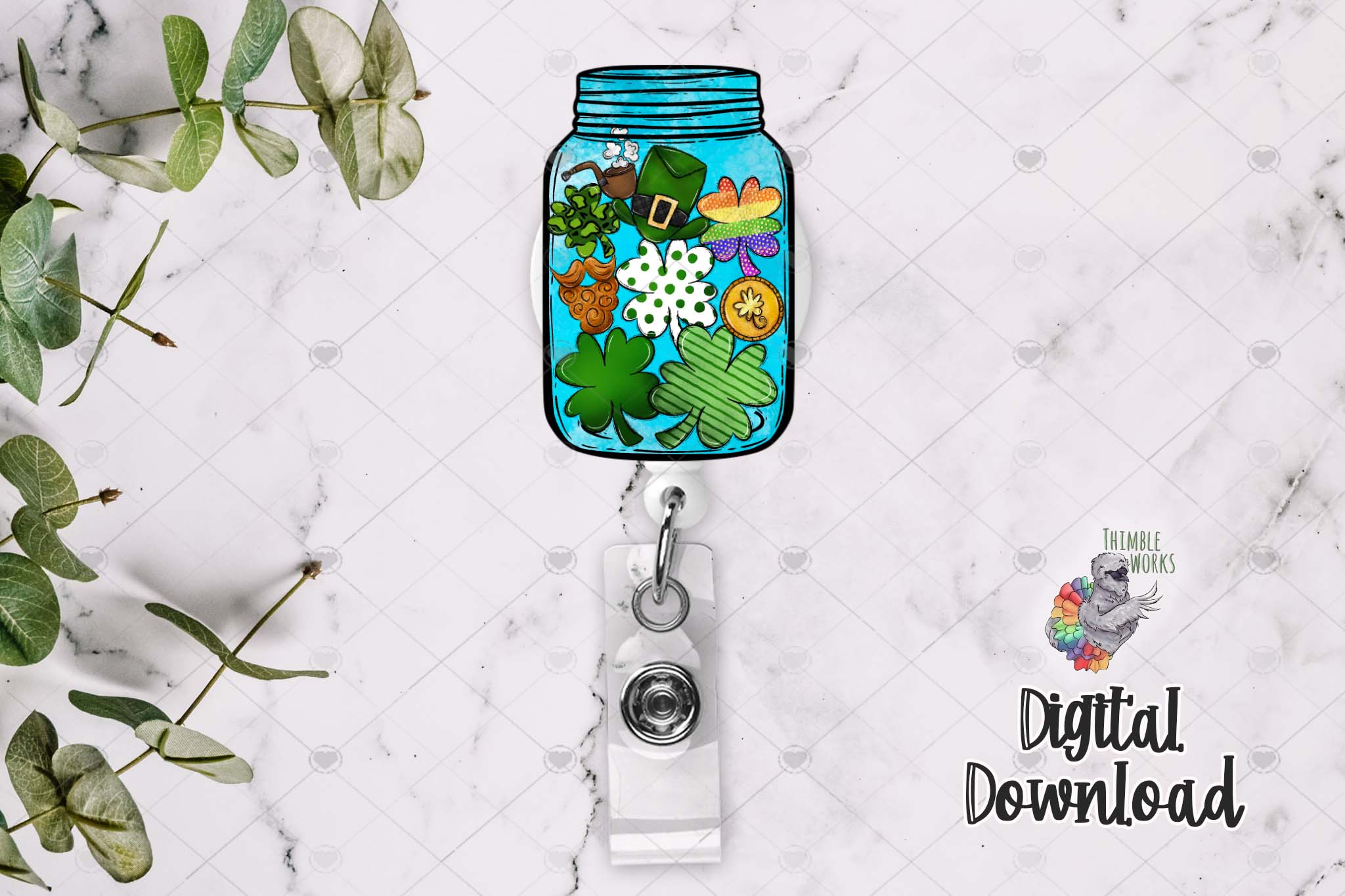 St. Patrick's Day Mason Jar Sublimation Design