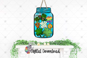 St. Patrick's Day Mason Jar Sublimation Design