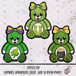 Load image into Gallery viewer, Green St. Patrick's Day Teddy Bear with Bow Design Bundle
