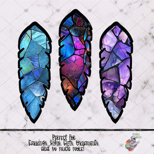 Stained Glass Feather Design Bundle