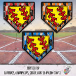 Load image into Gallery viewer, Streak Softball Homeplate Design
