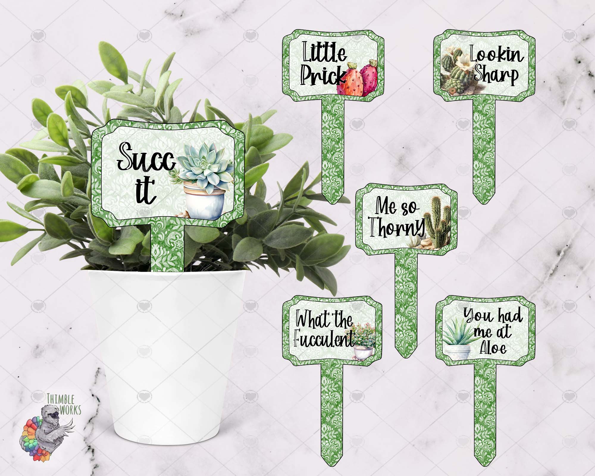 Succulent Garden Stake Design Bundle