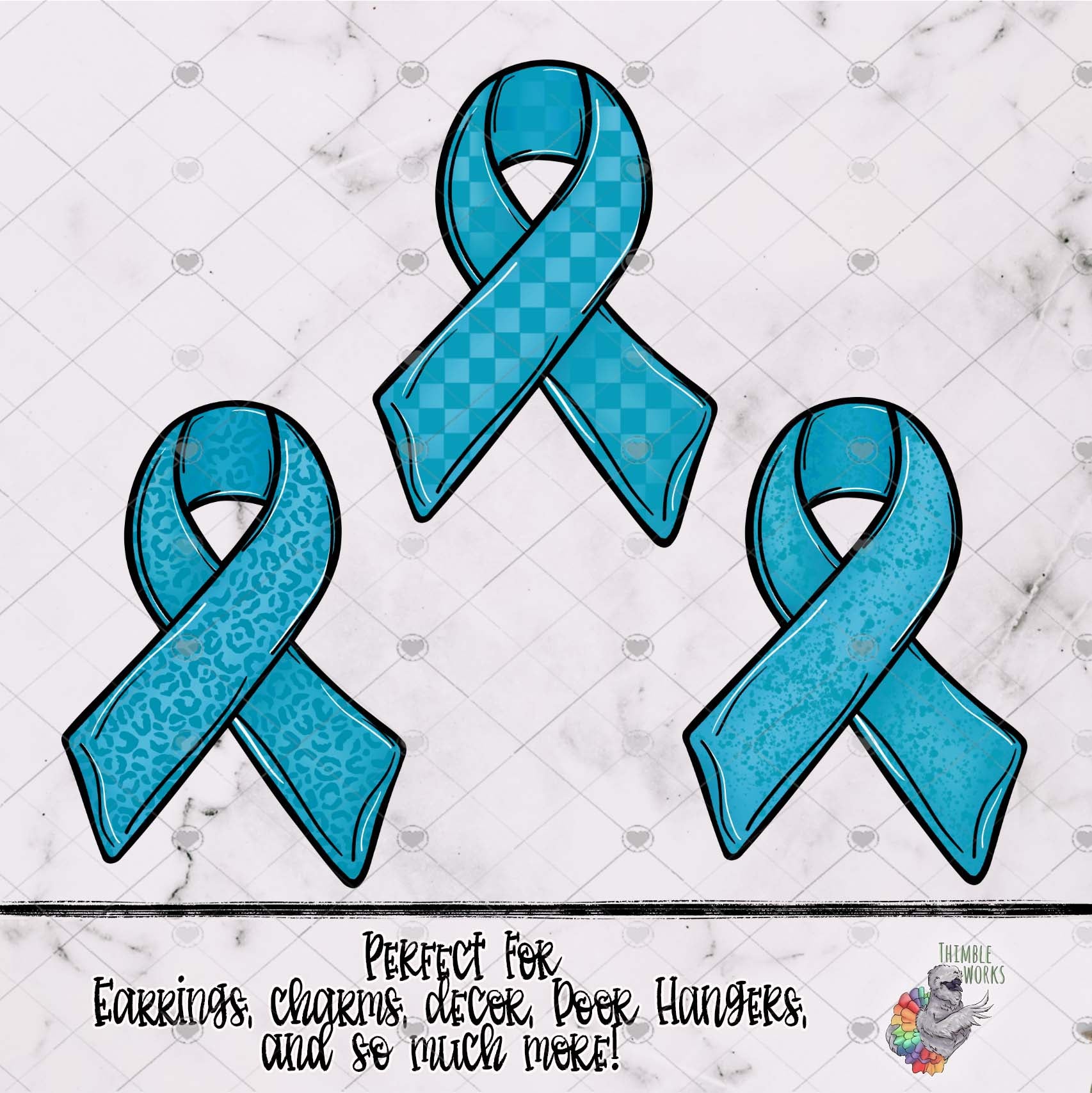 Teal Awareness Ribbon Design Bundle