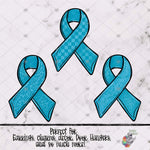 Load image into Gallery viewer, Teal Awareness Ribbon Design Bundle
