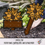 Load image into Gallery viewer, Sunflower Sun Garden Stake Design Bundle
