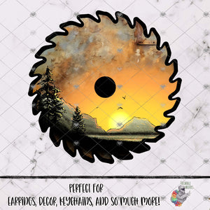 Mountain Sunset Saw Blade Design