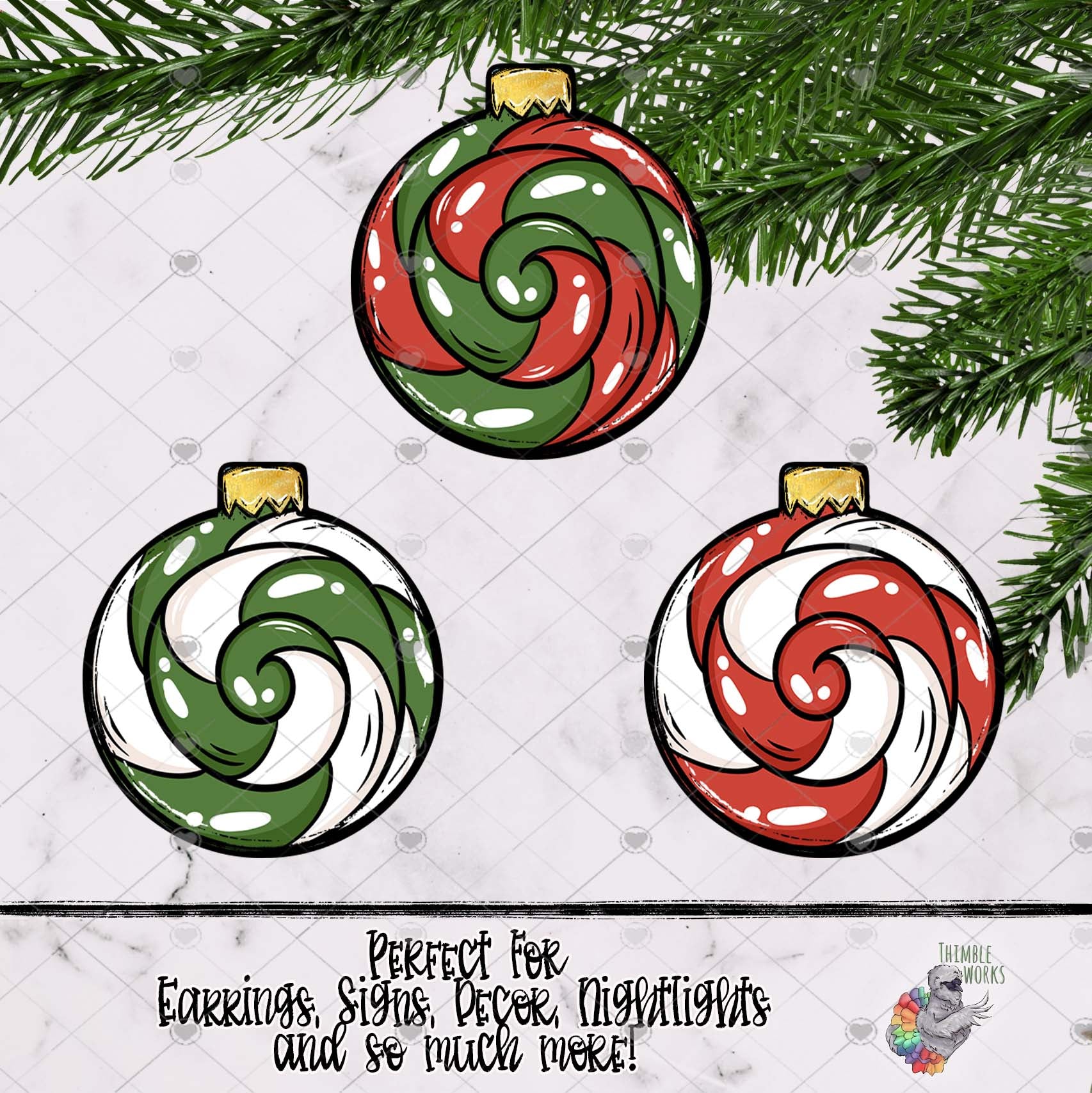 Christmas Swirl Bulb Design Bundle