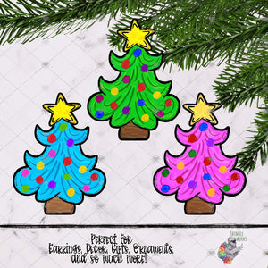 Whimsical Swirl Christmas Tree Design Bundle