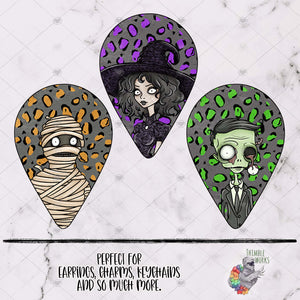 Halloween Teardrop Leather Earring Design Bundle