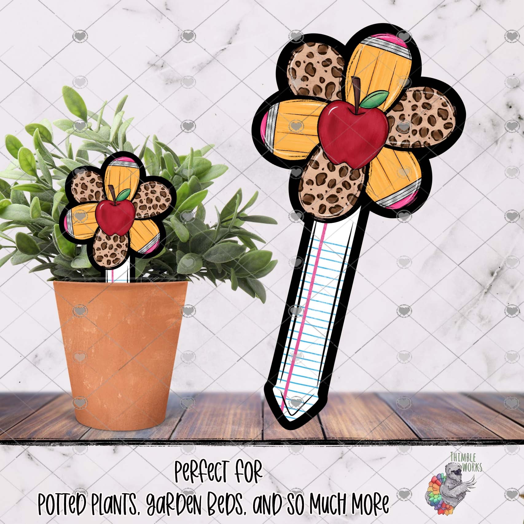 Teacher Chubby Flower Garden Stake Design