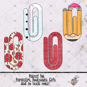 Teacher Paperclip Sublimation Design Bundle