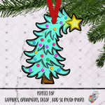 Load image into Gallery viewer, Blue Whimsical Christmas Tree Design
