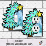 Load image into Gallery viewer, Blue Whimsical Christmas Single Light Switch and Outlet Design

