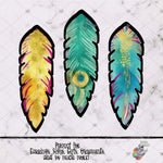 Load image into Gallery viewer, Teal and Gold Feather Design Bundle
