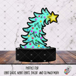 Load image into Gallery viewer, Blue Whimsical Christmas Tree Light Base Design
