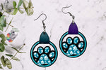 Load image into Gallery viewer, Teal Paw Print with Leather Sublimation Design
