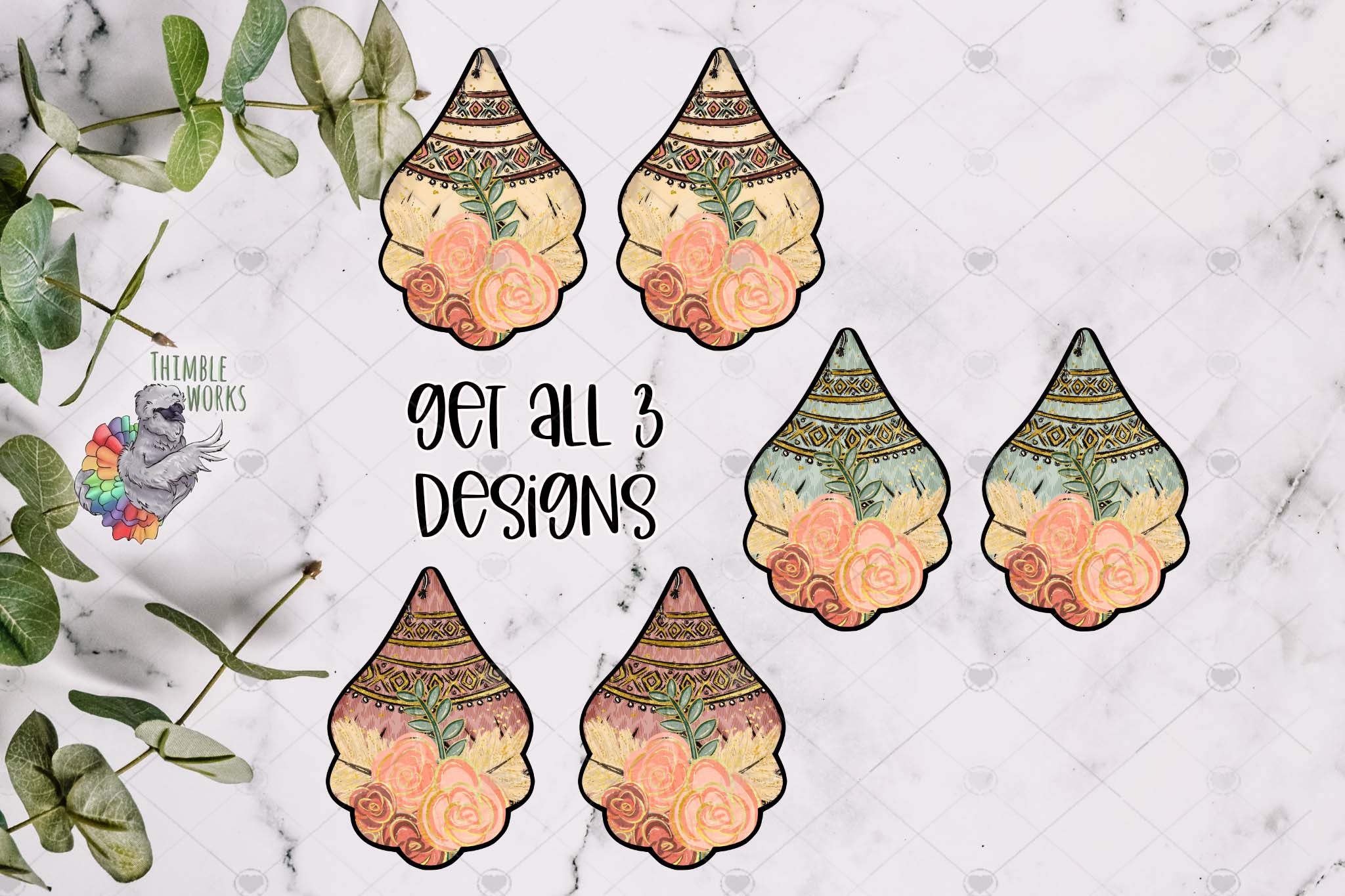 Boho Fancy Drop Sublimation Design Bundle