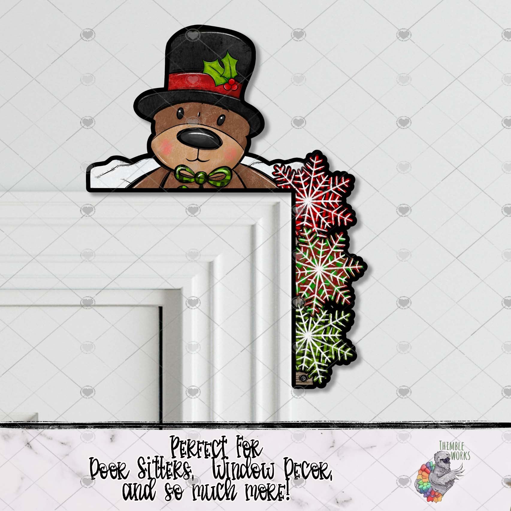 Teddy Bear Snowflake Corner Sitter Design