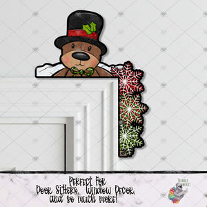Teddy Bear Snowflake Corner Sitter Design