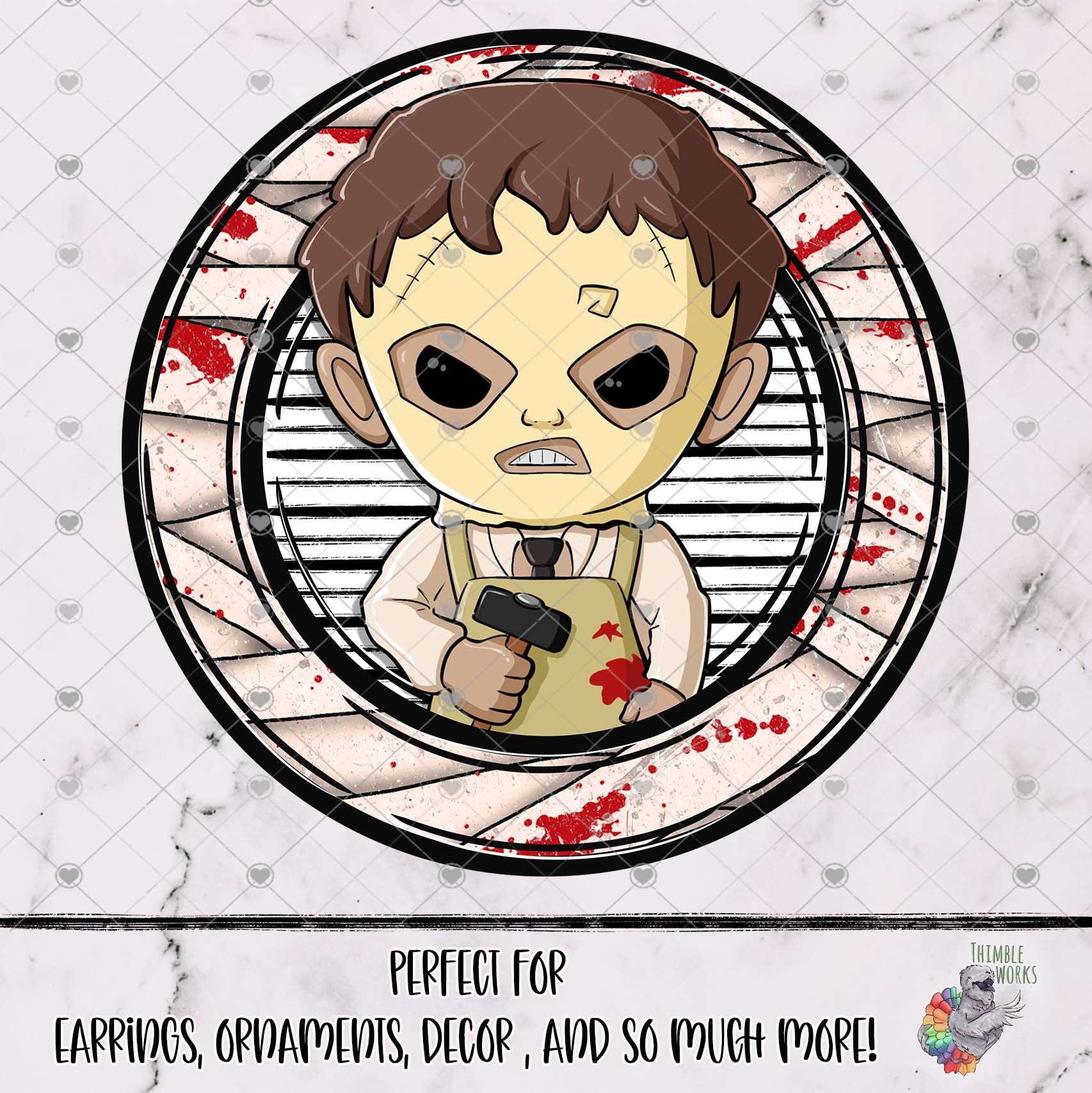 Massacre Halloween Mugshot Round Design